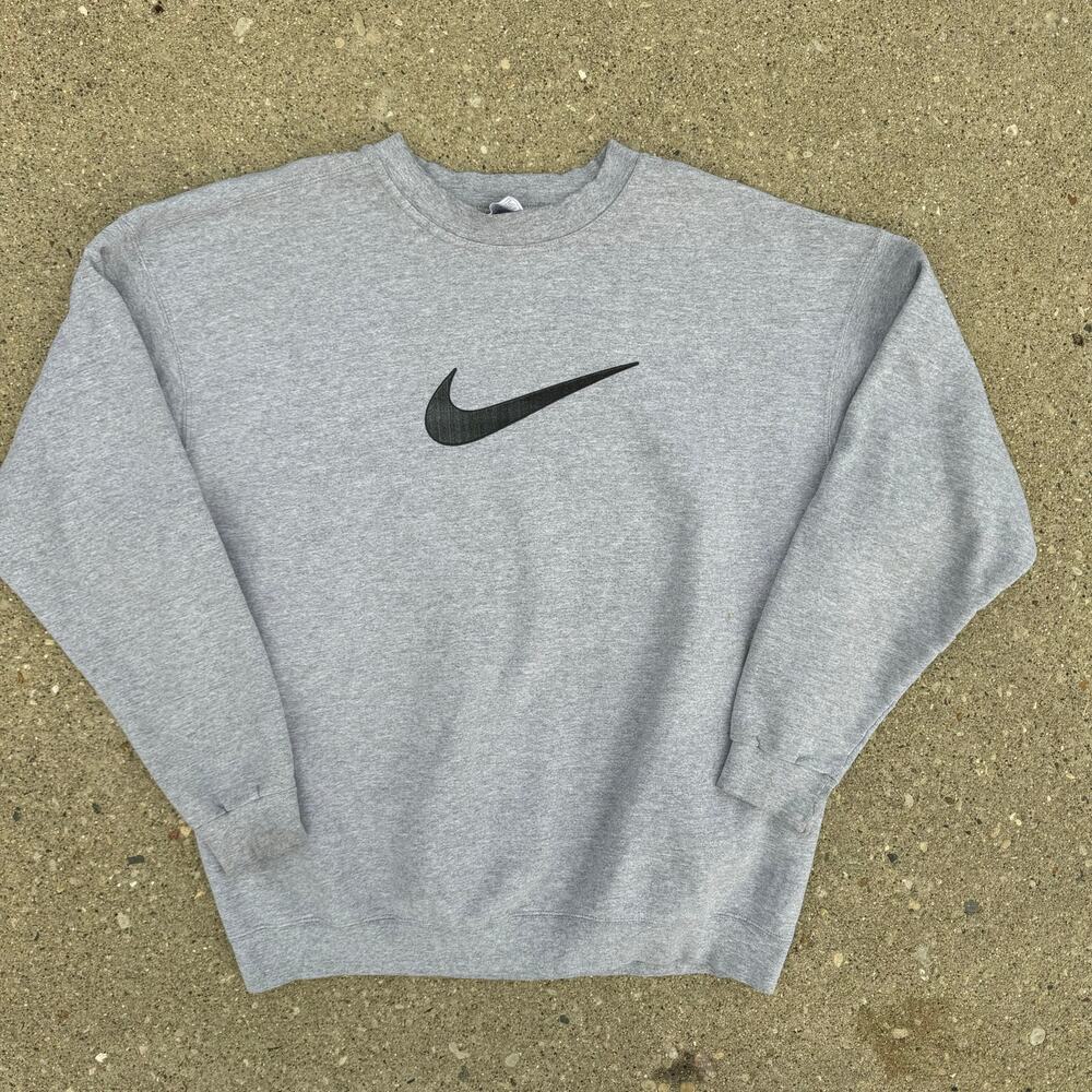Vintage 90s Nike Grey Nike Swoosh Crewneck